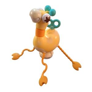 VATOS Accordion Neck Giraffe Baby Plastic Sensory Activity Toy  Suction Cup 9"t